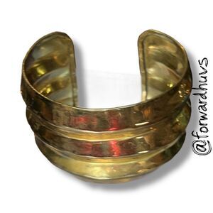Bundle Sale 3 for $15 | Gold Tone Ribbed Cuff Bracelet – Textured Metal